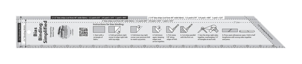 Creative Grid - Quilt Ruler Bias Binding Simplified