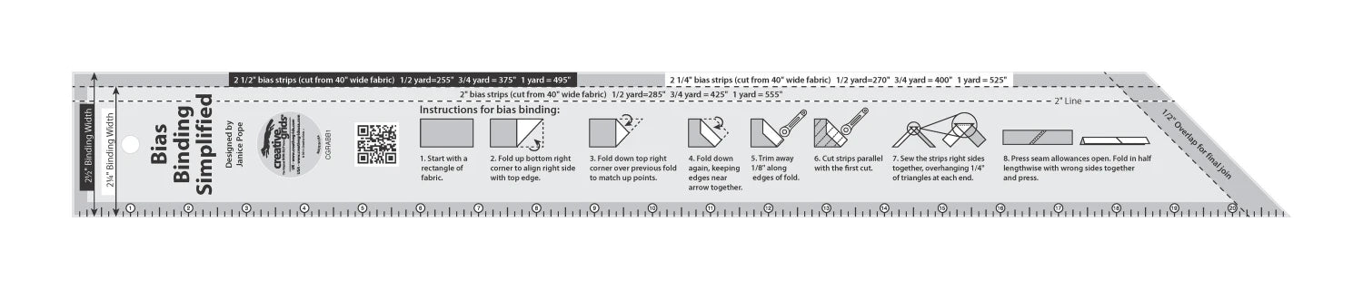 Creative Grid - Quilt Ruler Bias Binding Simplified