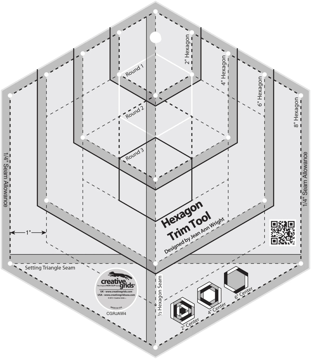 Creative Grid Ruler - Hexagon Trim Tool