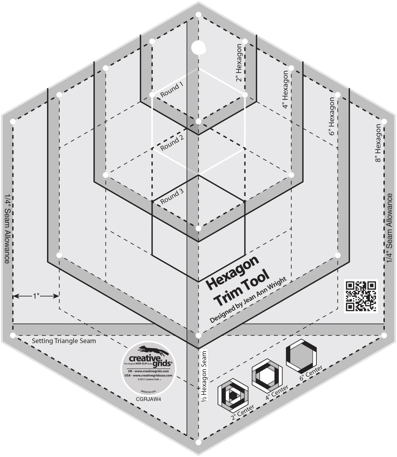Creative Grid Ruler - Hexagon Trim Tool