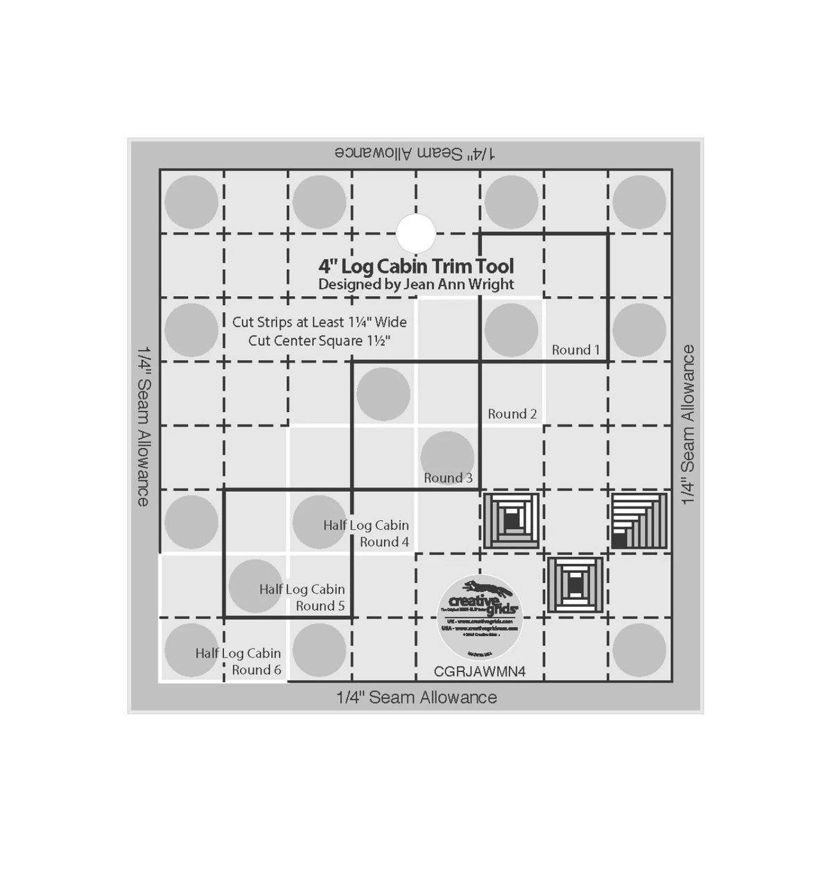 Creative Grid Ruler - 4" Log Cabin Trim Tool