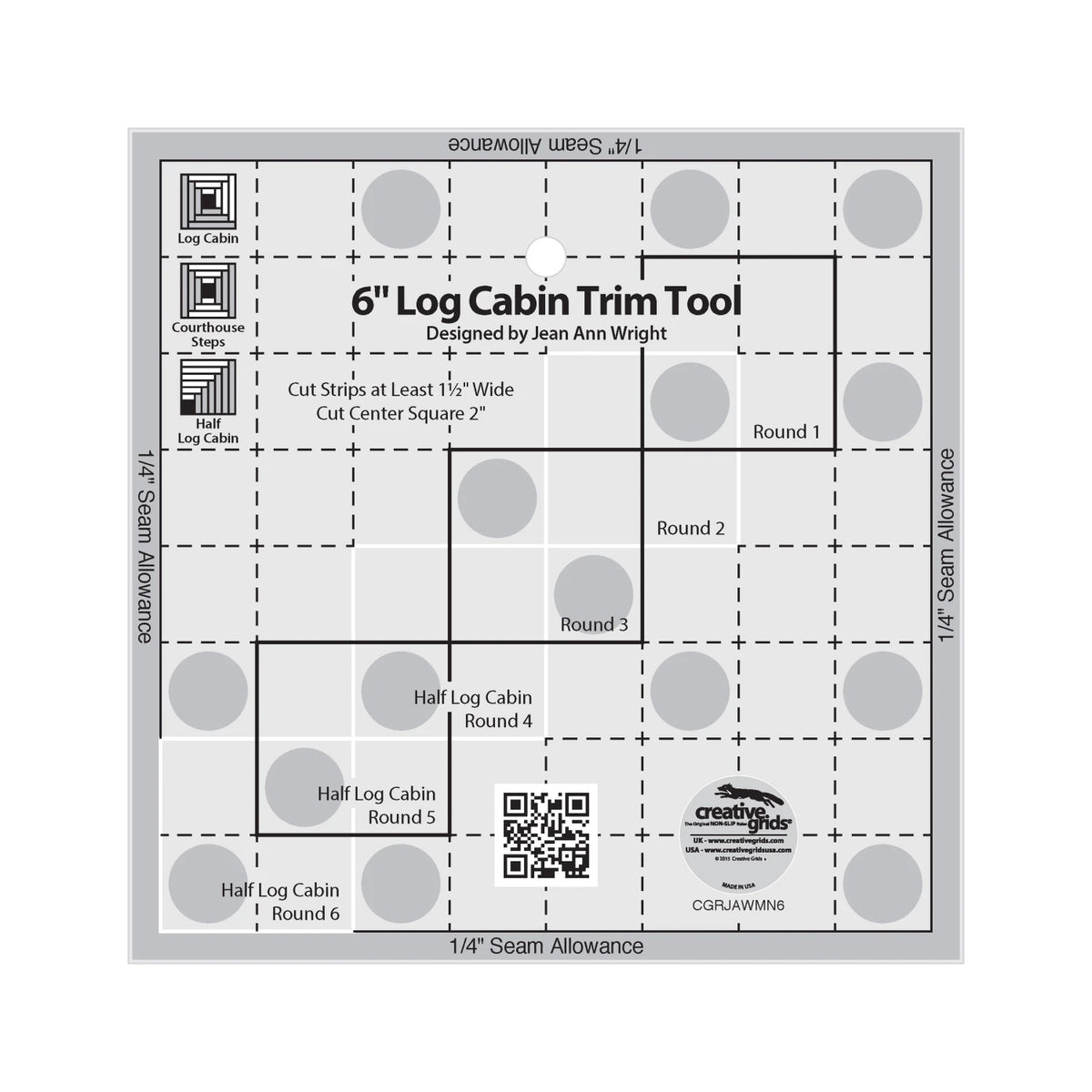 Creative Grid Ruler - 6" Log Cabin Trim Tool