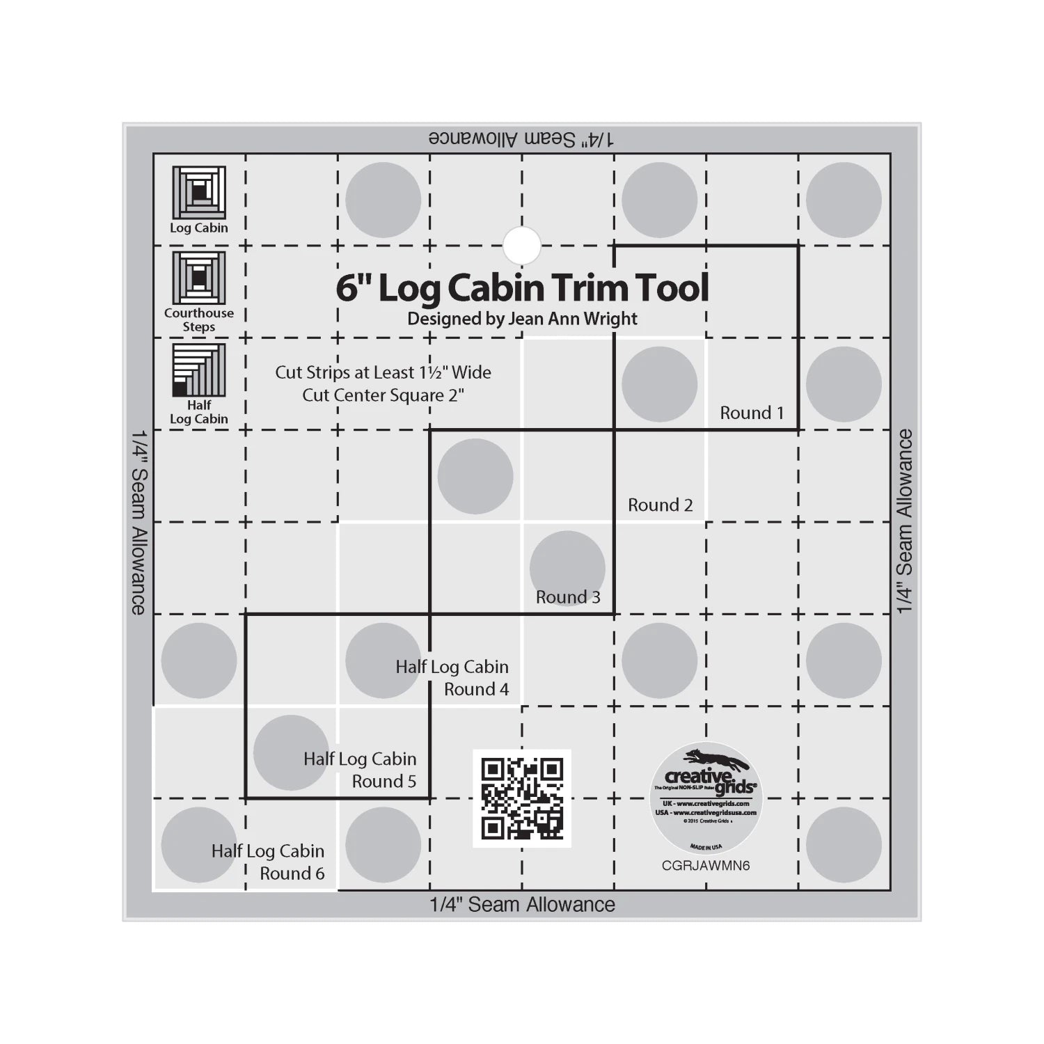 Creative Grid Ruler - 6" Log Cabin Trim Tool