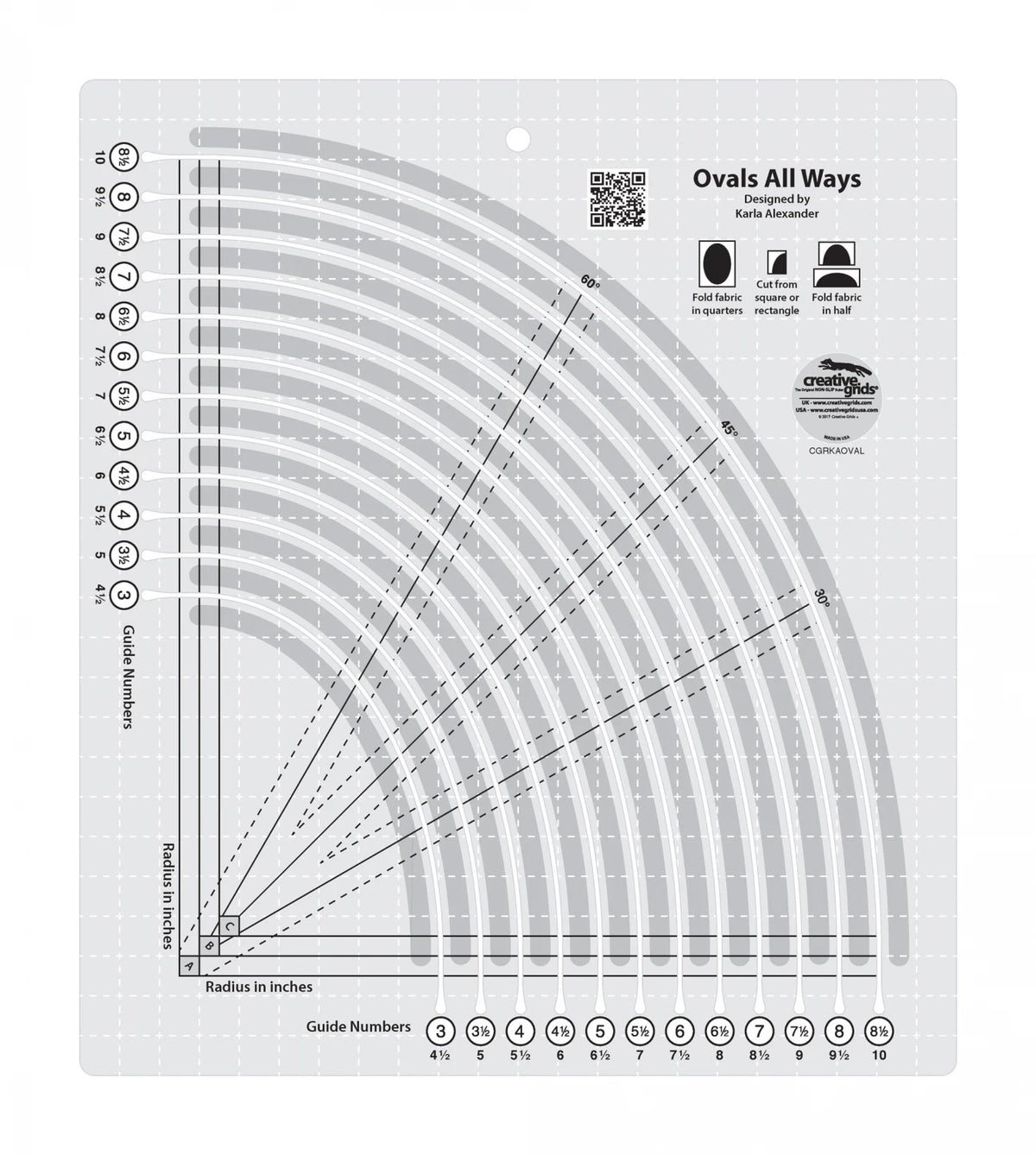 Creative Grid - Ovals All Ways Quilt Ruler