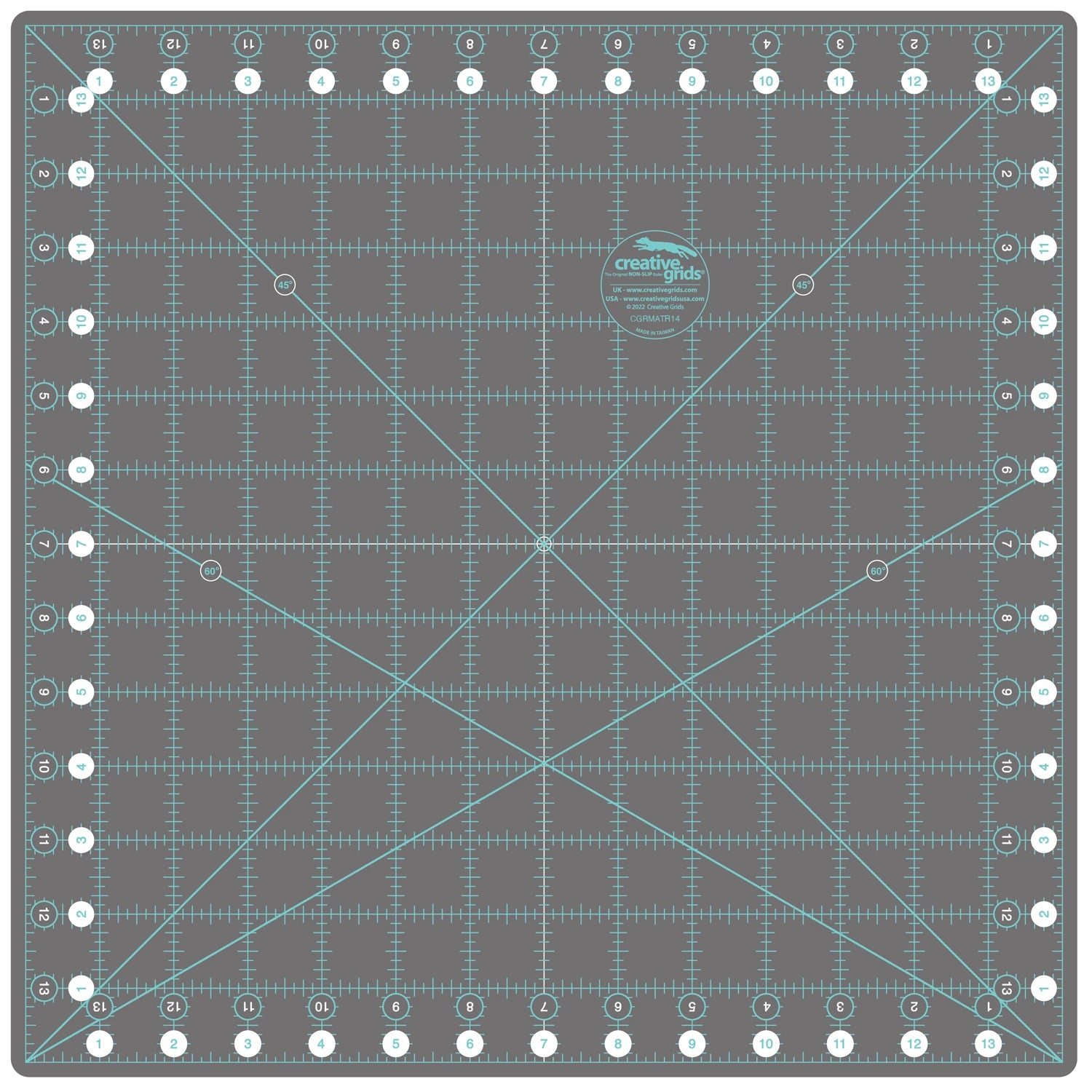 Creative Grids Self-Healing Double Sided Rotary Cutting Mat - Rotating 14in x 14in
