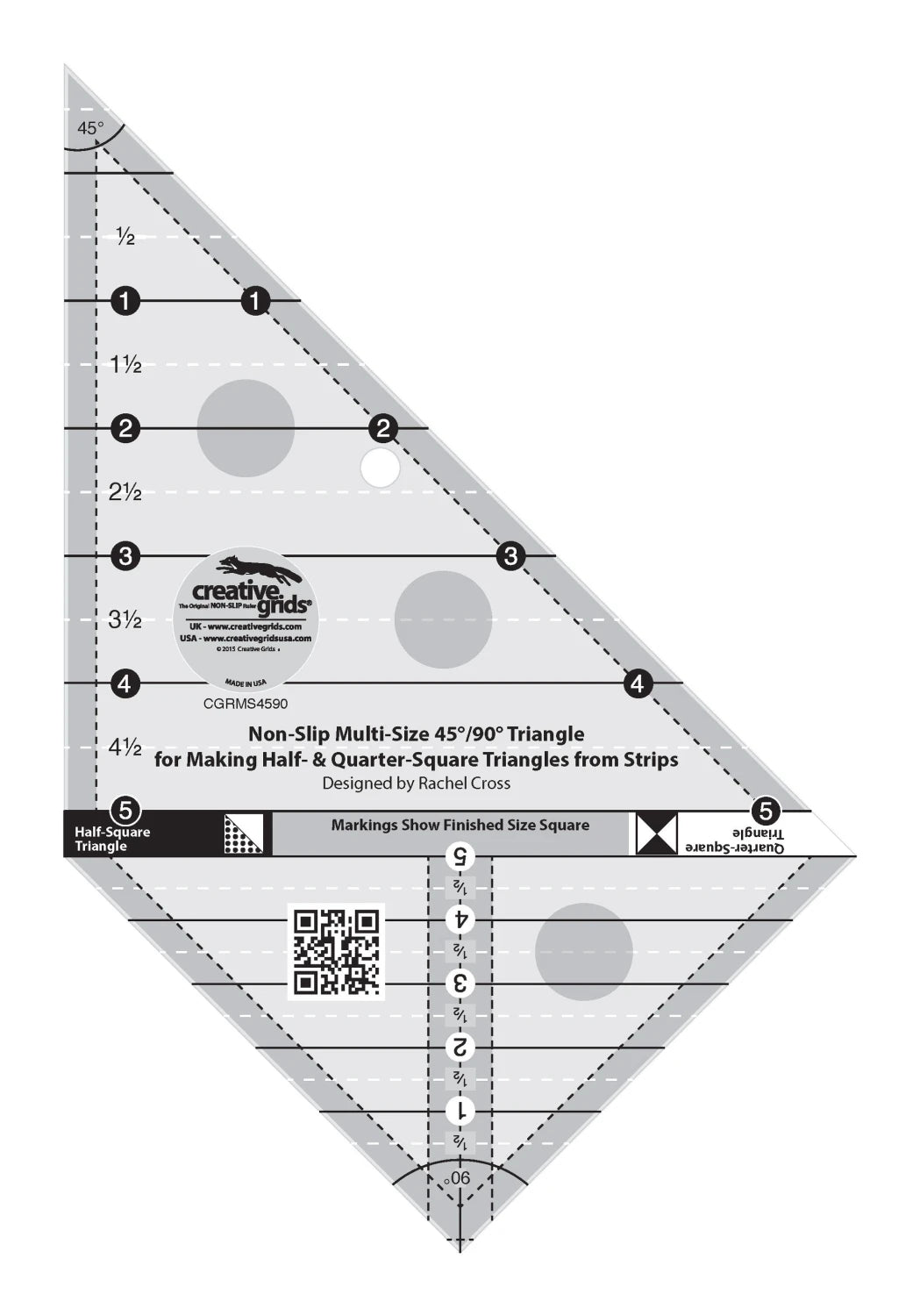 Creative Grid Ruler - Multi Size Triangle 45 and 90 Degrees