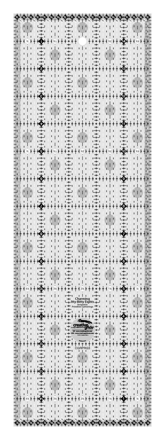 Creative Grid Ruler - Charming Itty-Bitty Eights 5" x 15" Rectangle