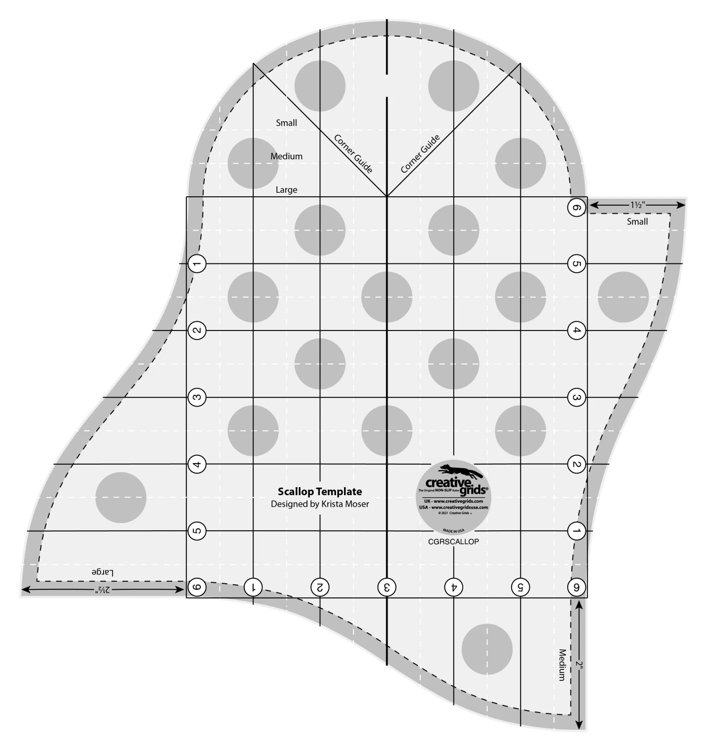 Creative Grid - Quilt Ruler Scallop Template