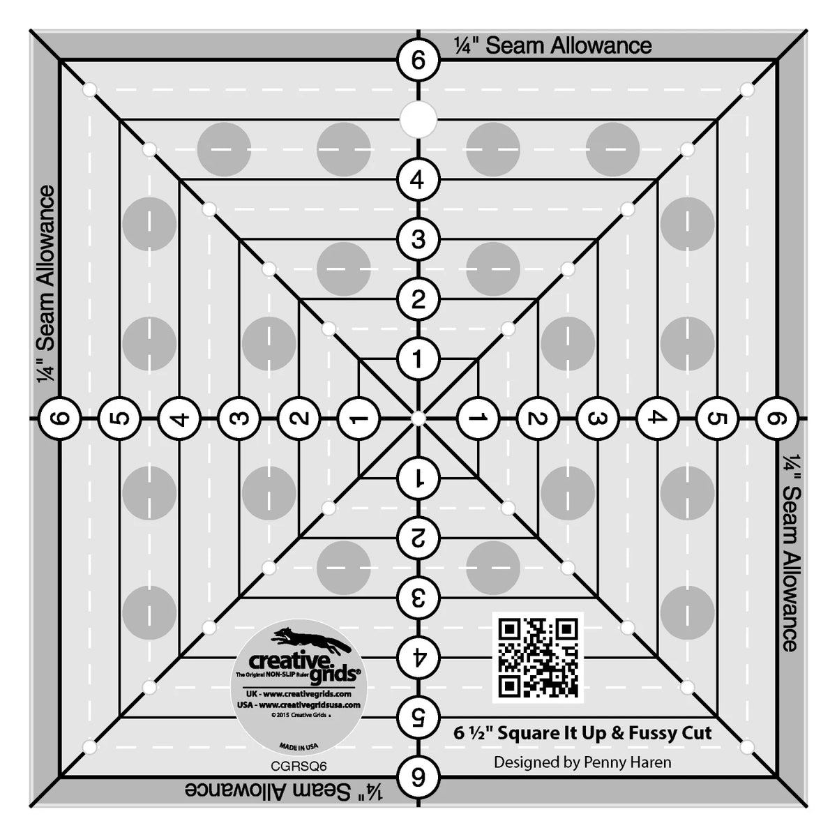 Creative Grid Ruler - 6.5" Square It Up or Fussy Cut Square