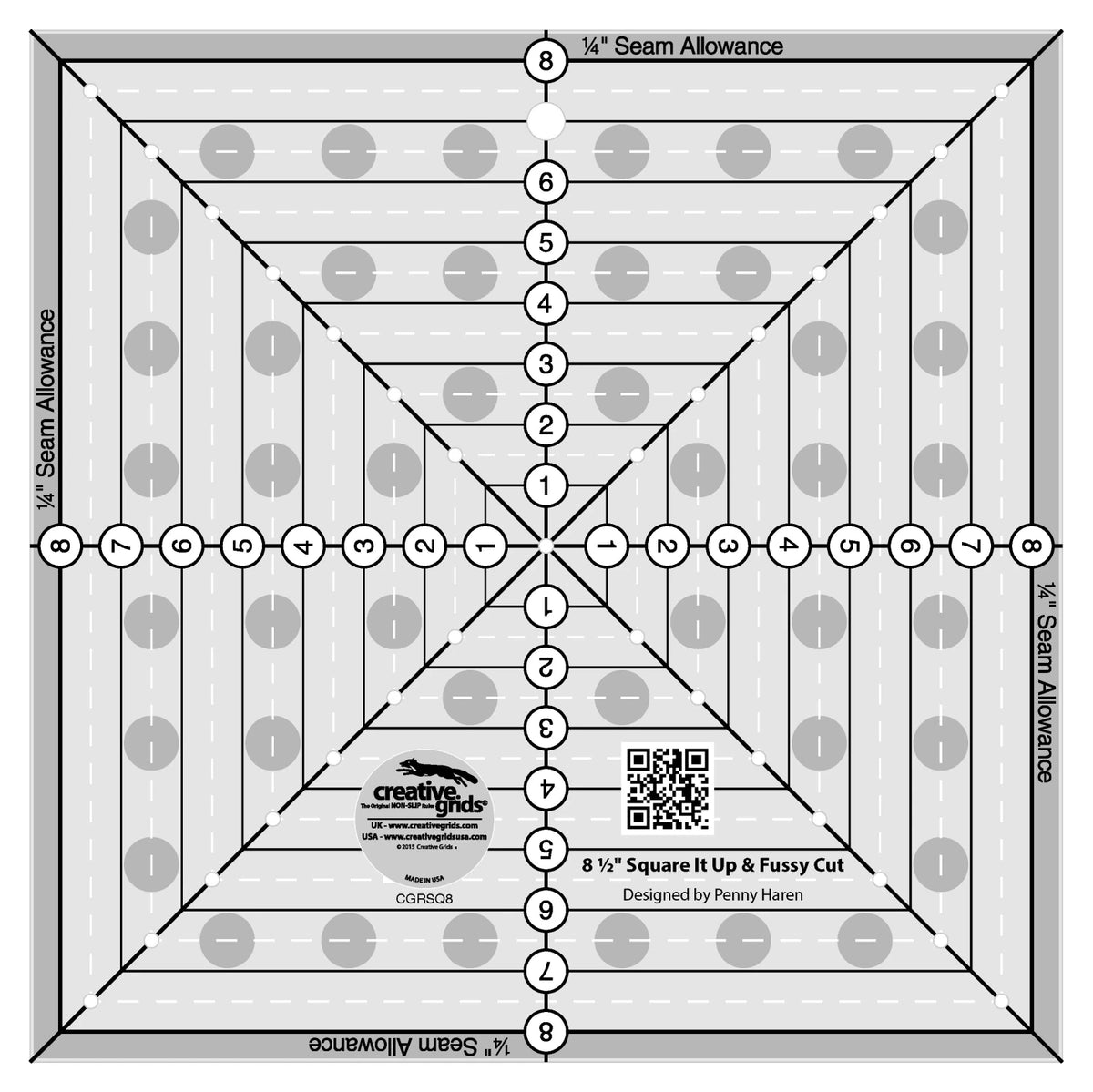 Creative Grid Ruler - 8.5" Square It Up or Fussy Cut Square