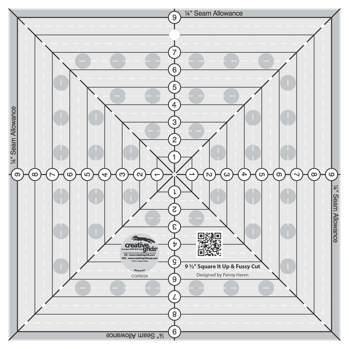 Creative Grid Ruler - 9.5" Square It Up or Fussy Cut Square