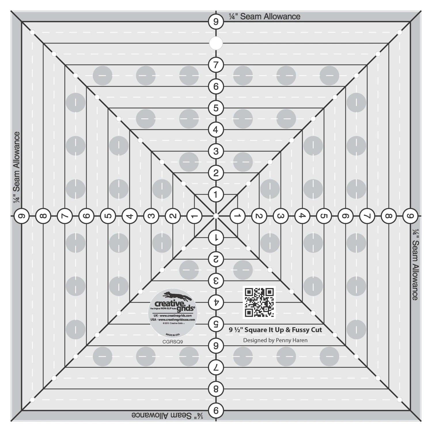 Creative Grid Ruler - 9.5" Square It Up or Fussy Cut Square