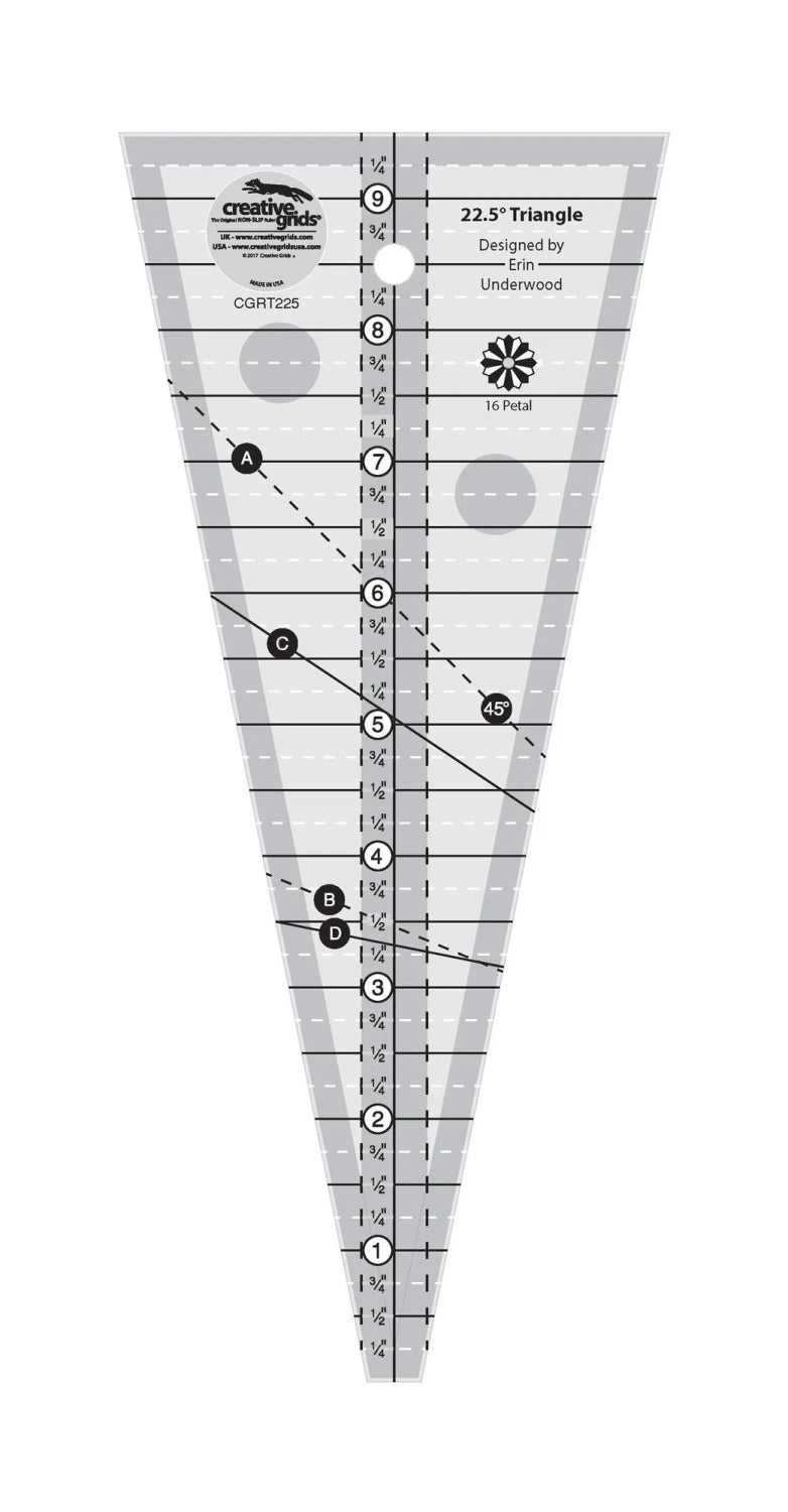 Creative Grid Ruler - 22.5 Degree Triangle