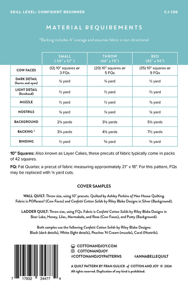 Annabelle Quilt Pattern - Thread Count Fabrics
