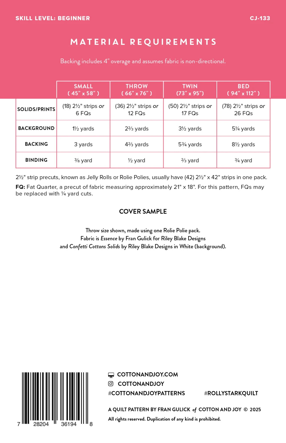 Rolly Stack Quilt Pattern