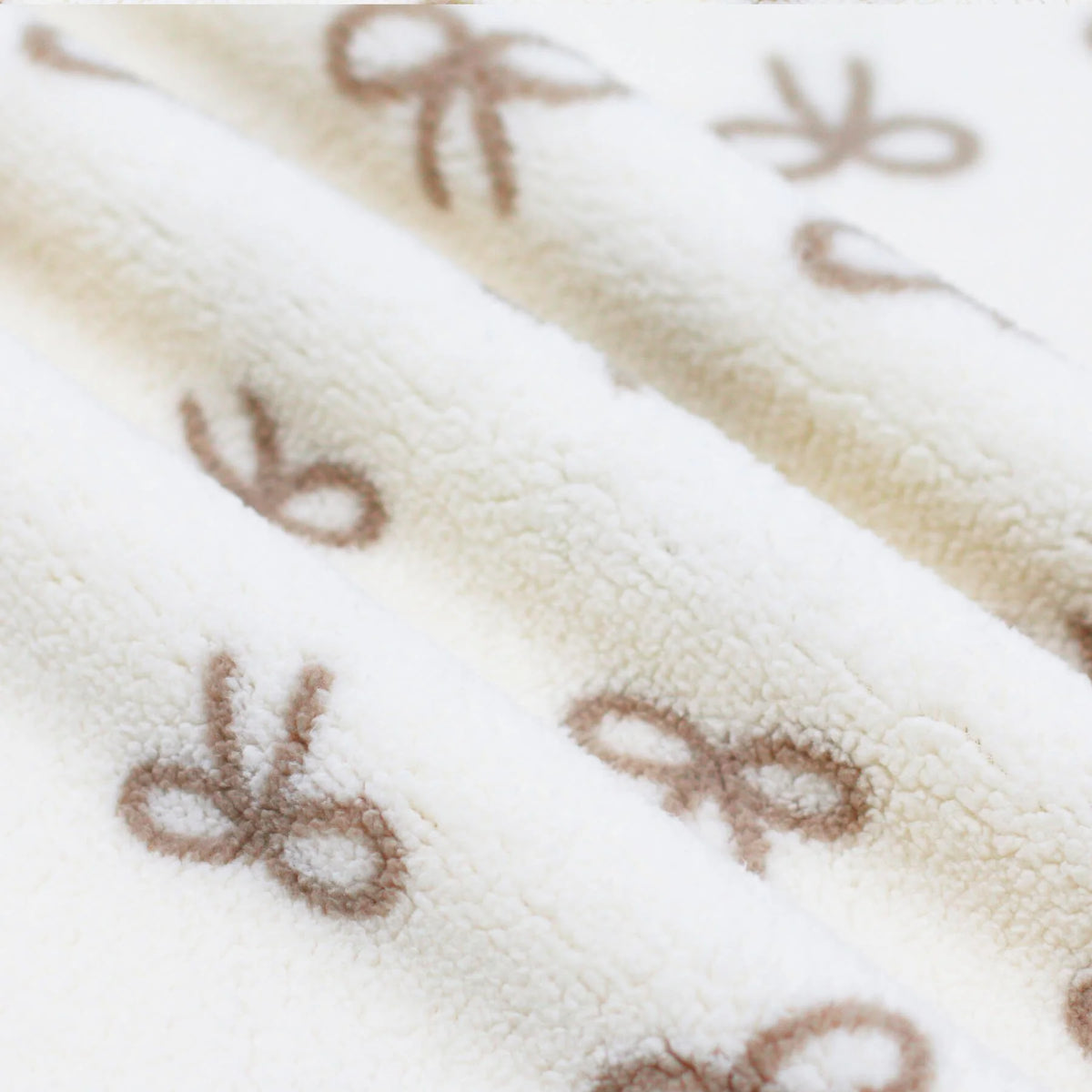 Bow Tie Sherpa Fleece - Natural