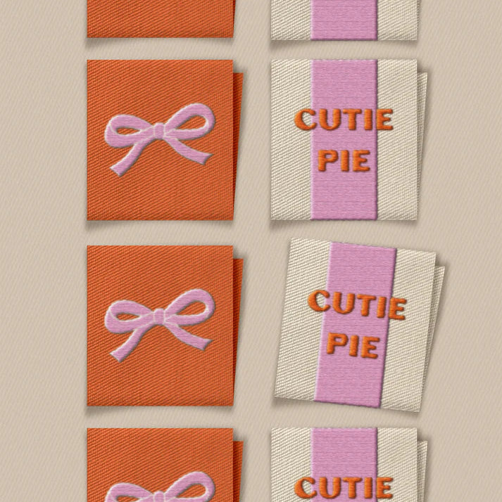 Woven Garment Labels 8-Pack - Cutie Pie