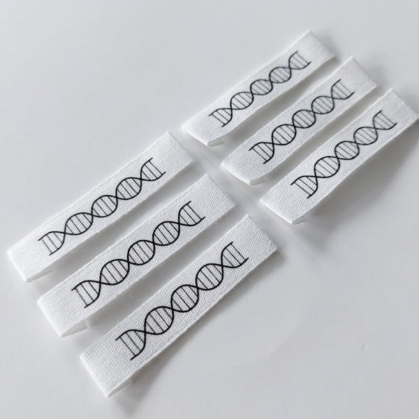 Helix Pattern Label Woven Garment Labels 6-Pack - DNA Double Helix - Thread Count Fabrics
