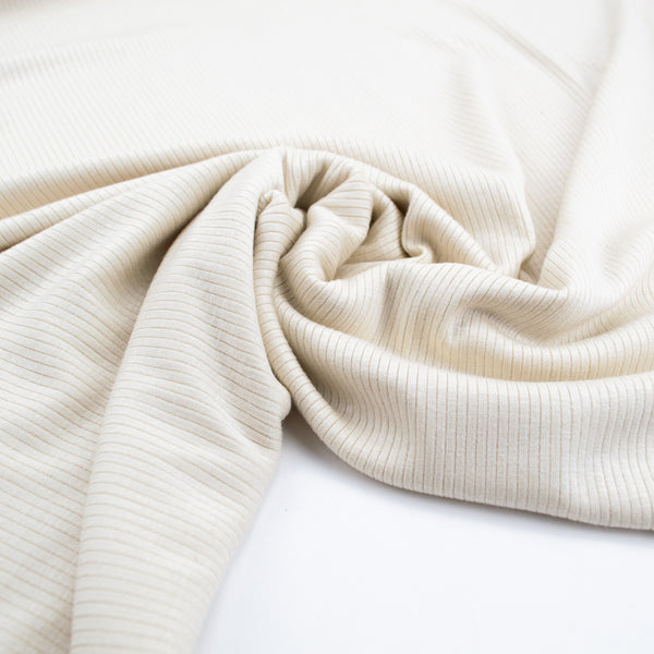 Ribbed Modal Knit - Natural - Thread Count Fabrics