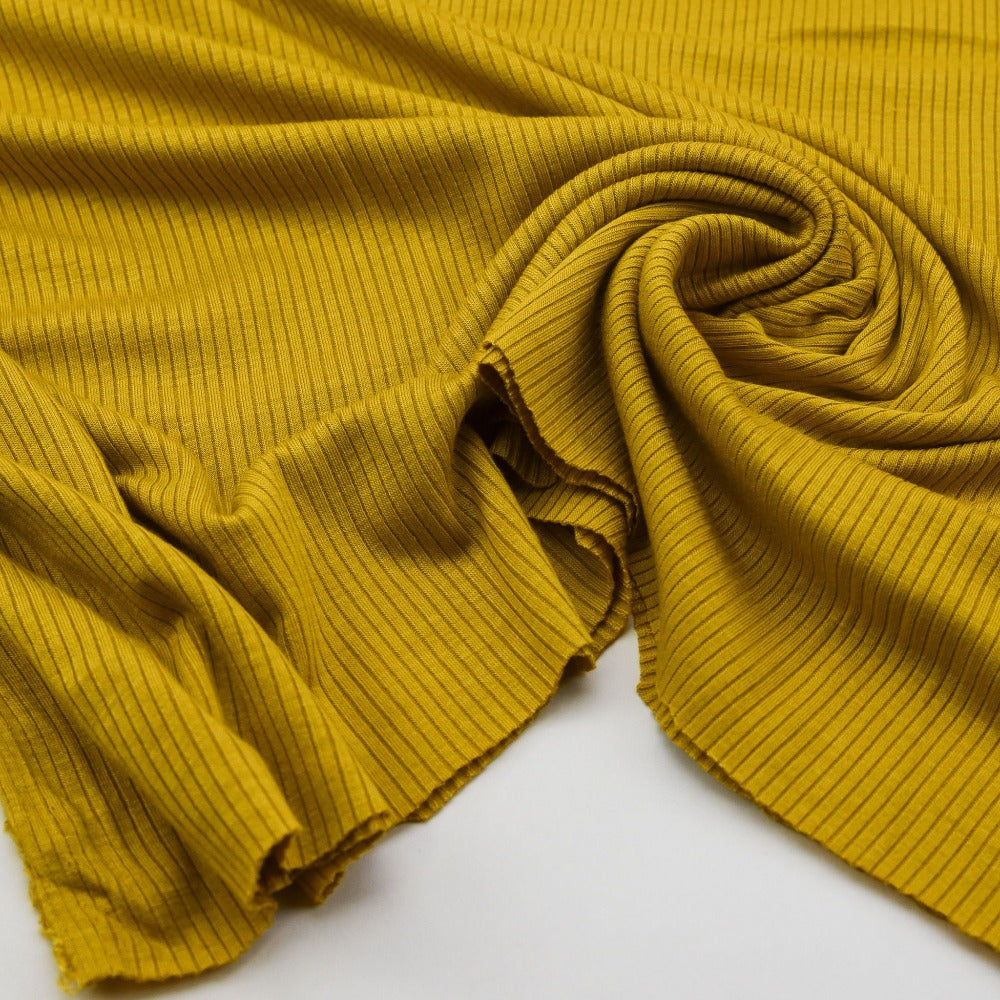 Thread Modal Designs Ribbed Modal Knit - Mustard - Thread Count Fabrics