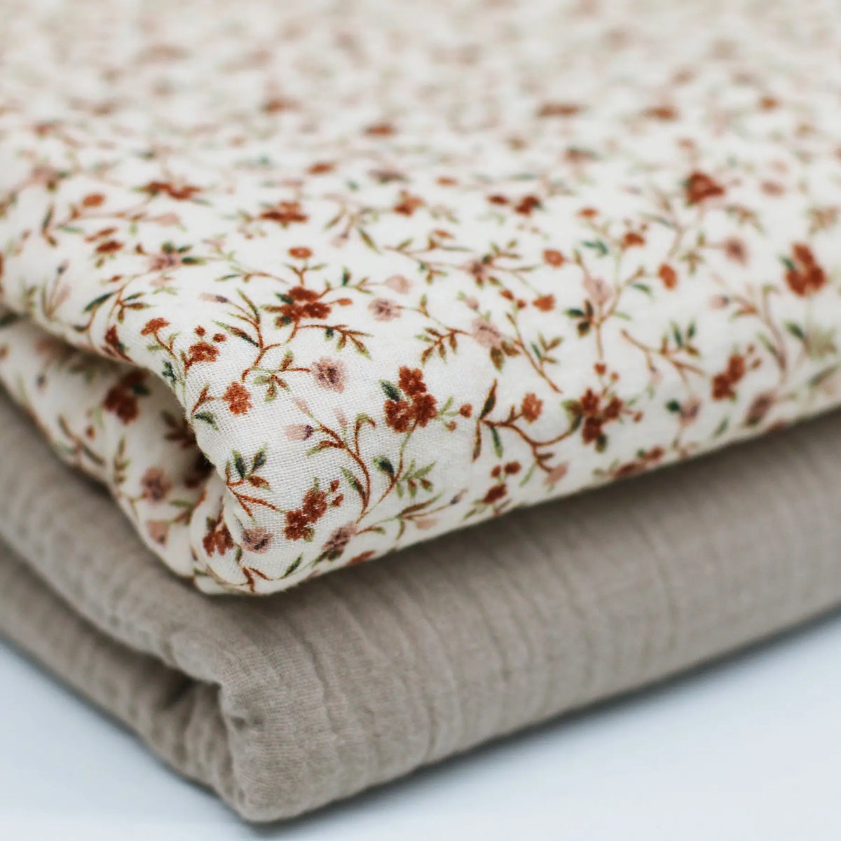 Romantic Flowers Beige | Double Gauze