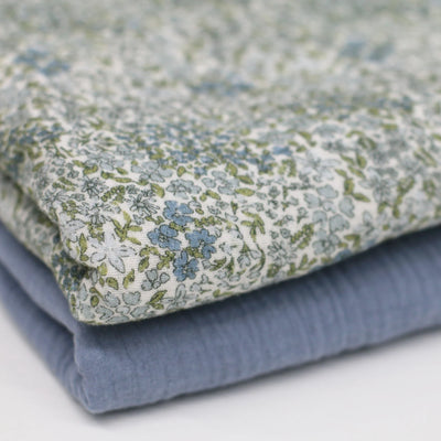 Blossom Mix Jeans Blue | Double Gauze