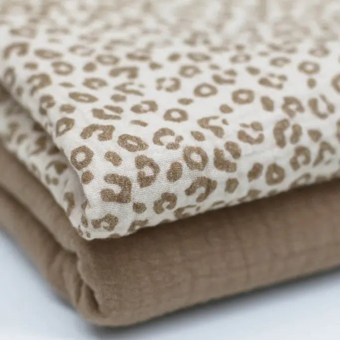 Leopard Print Beige | Double Gauze