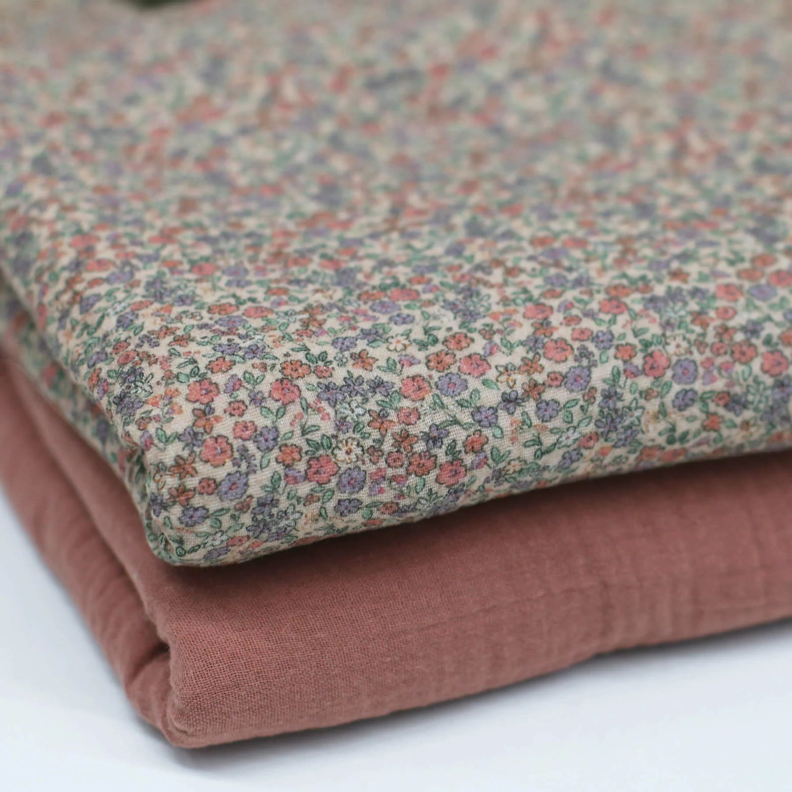 Pretty Flowers Clay Pink | Double Gauze