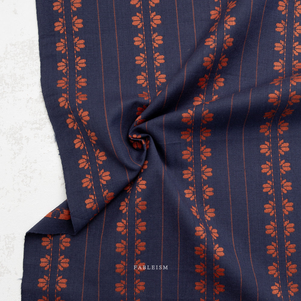 Fine &amp; Dandy - Deco Stripe Navy &amp; Spice