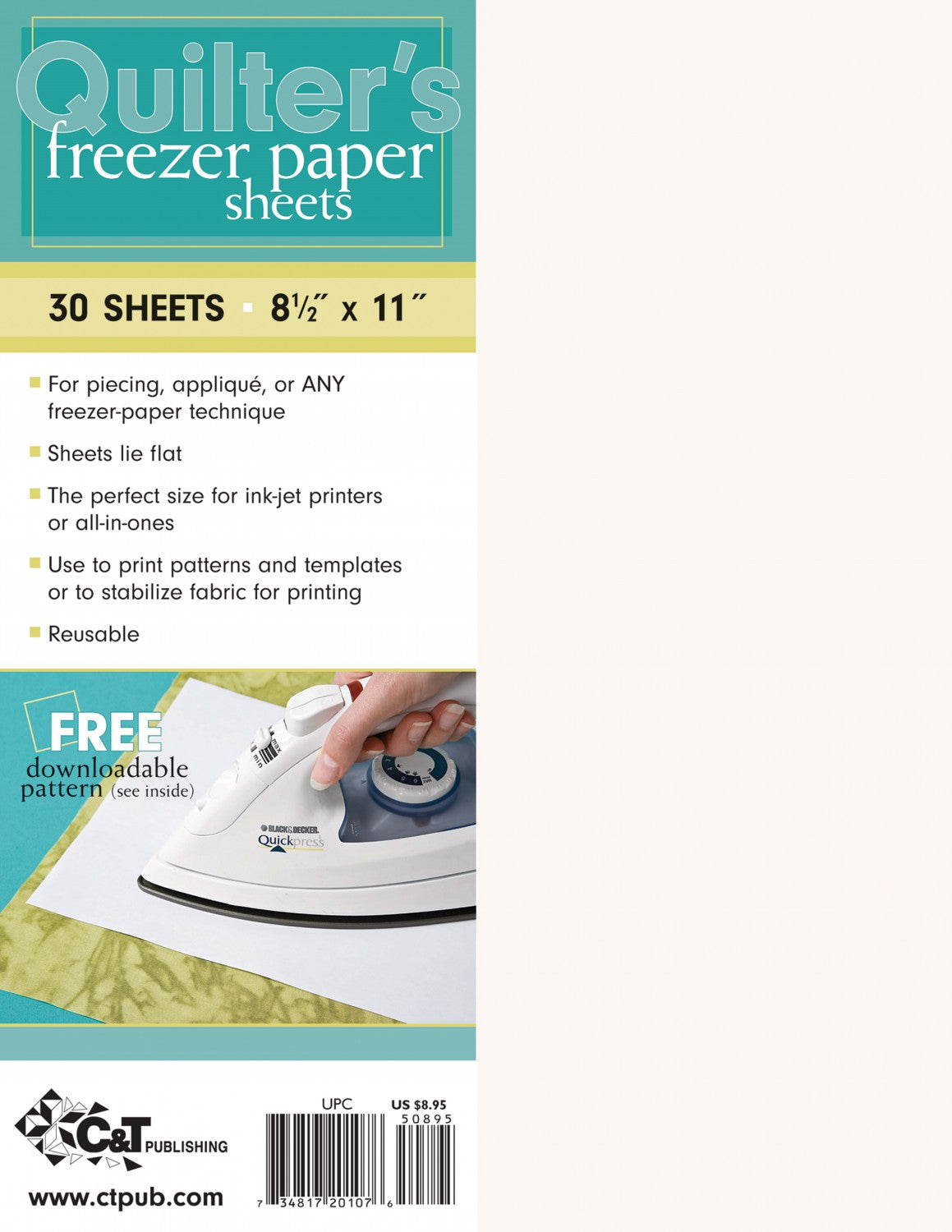 Quilter's Freezer Paper - 30 Sheets - 8.5" x 11"