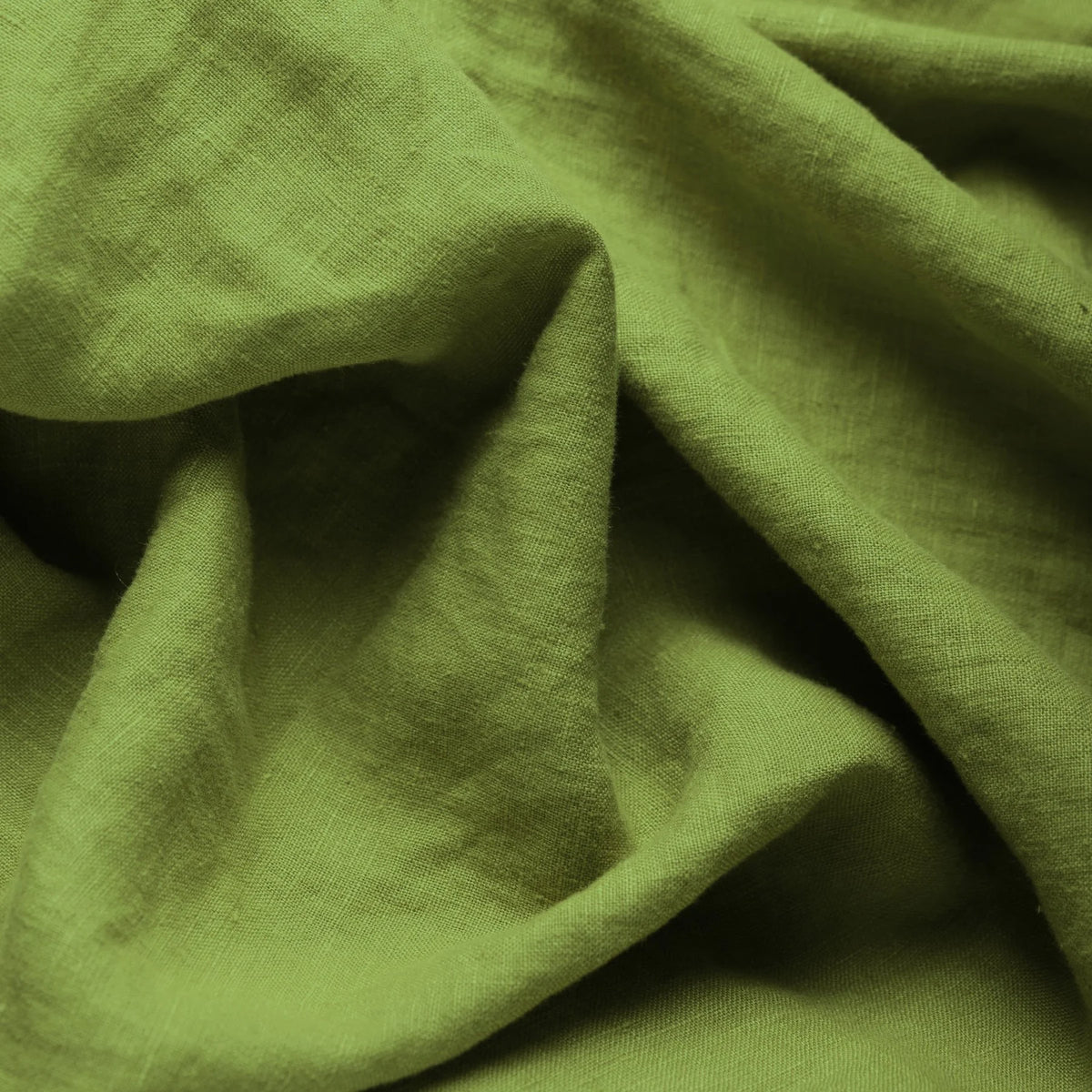 Stone Washed Linen - Moss Green