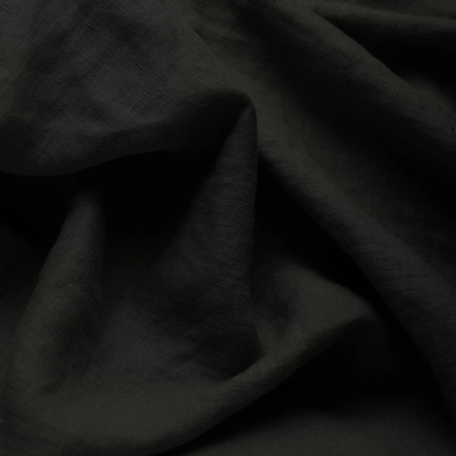 Stone Washed Linen - Black