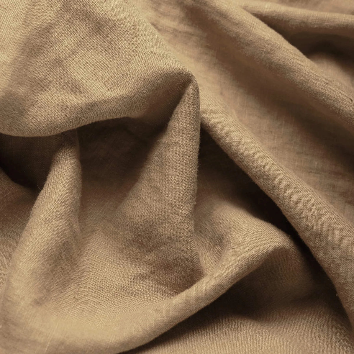 Stone Washed Linen - Khaki Brown