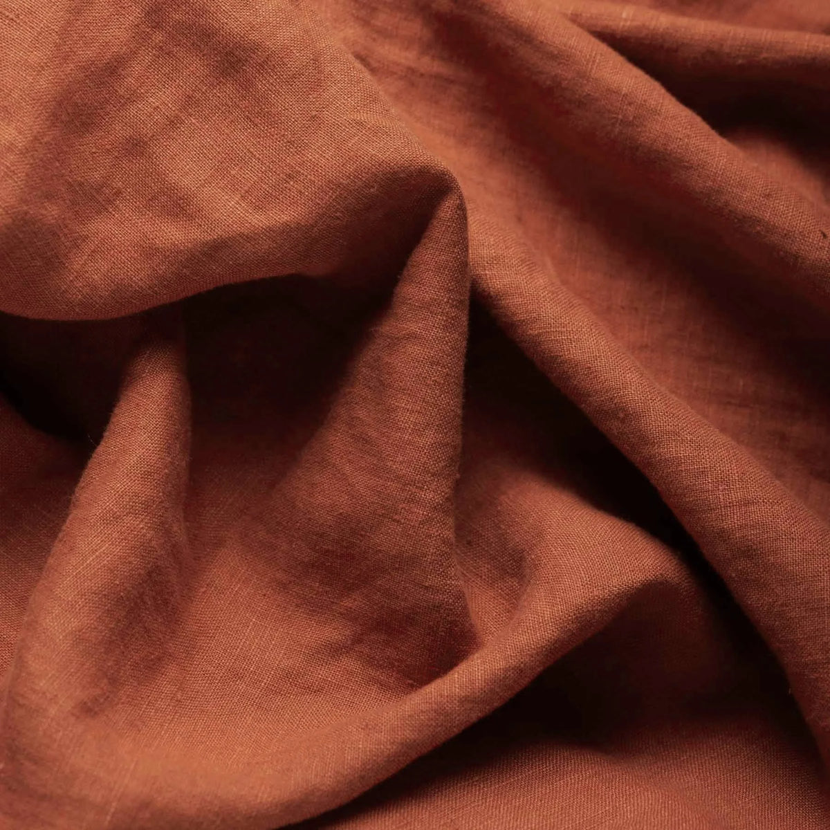 Stone Washed Linen - Rust