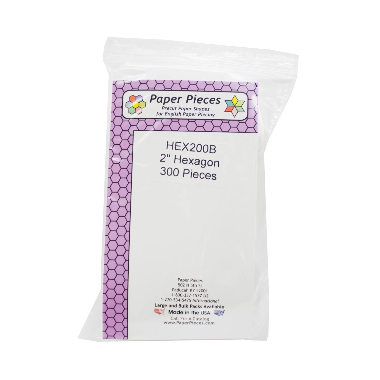 Paper Piece Hexagon Pack 2" 300 pc
