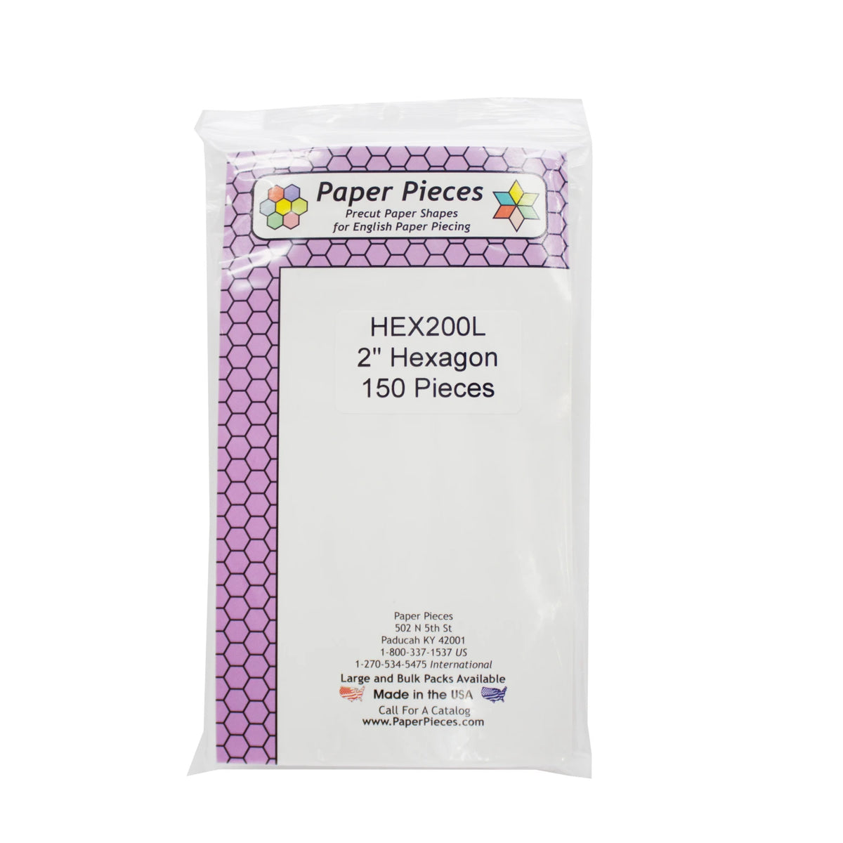 Paper Piece Hexagon Pack 2" 150 pc