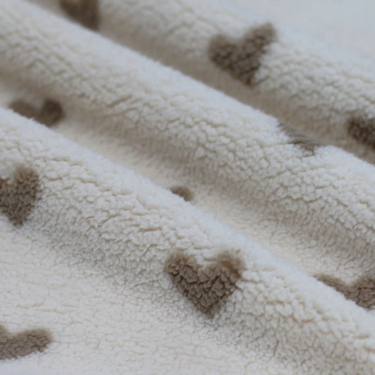 Heart Teddy Sherpa Fleece - Natural