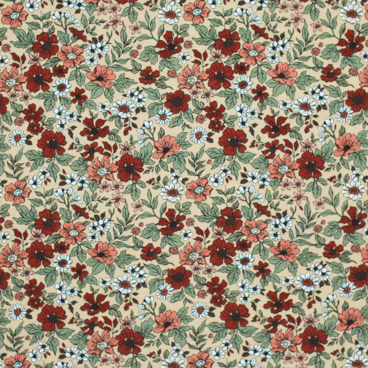 Vintage Floral Red &amp; Green | Knit
