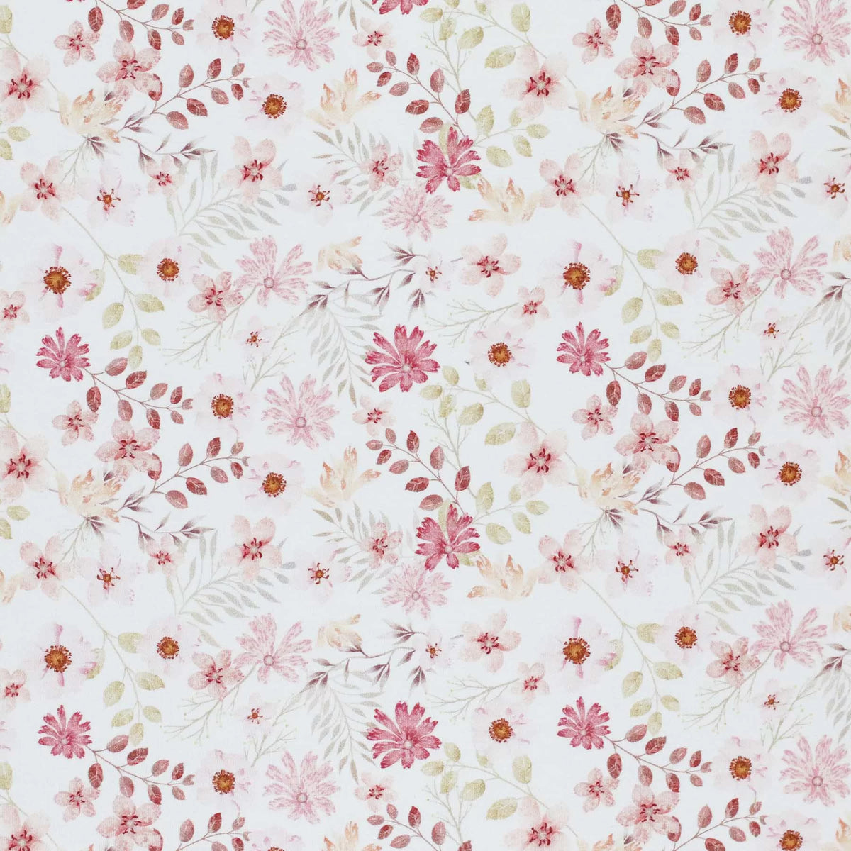 Cotton Poplin - Pastel Flower Pink