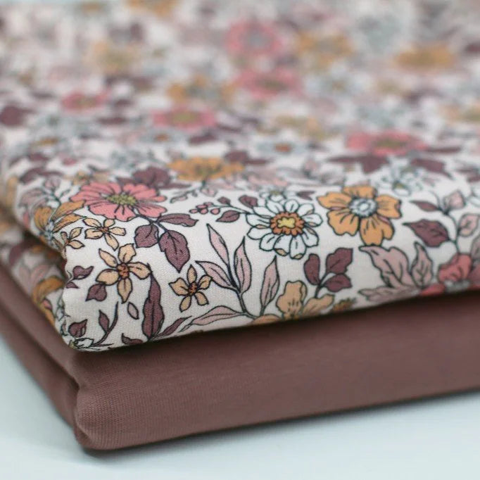 Vintage Floral Old Mauve | Knit