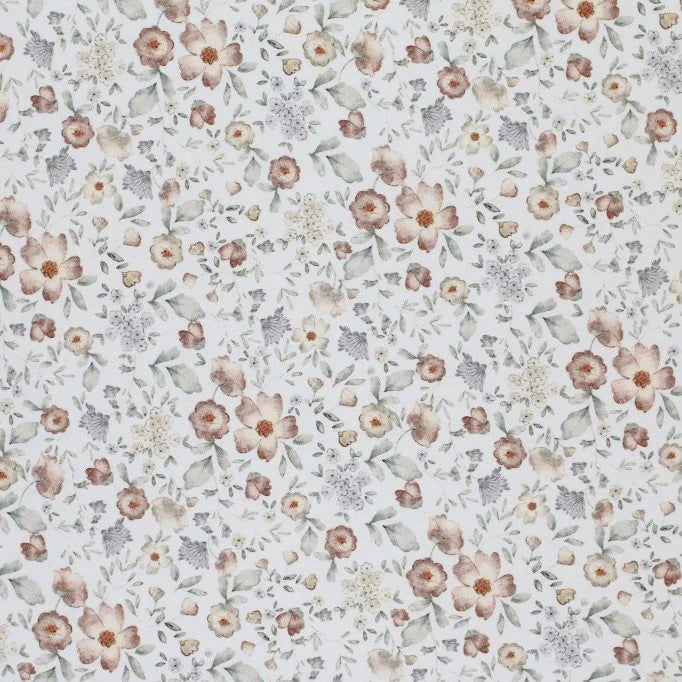Cotton Poplin -Vintage Flower Designs