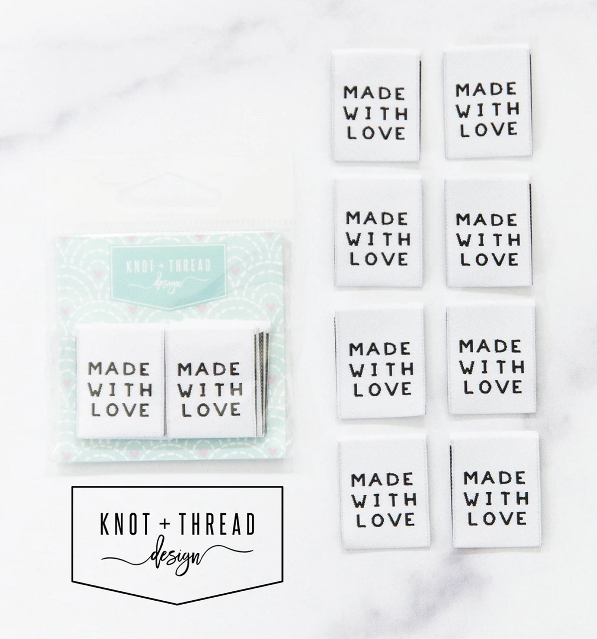 Woven Garment Labels 8-Pack - Made With Love