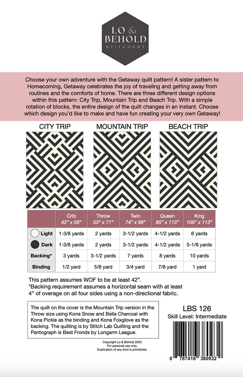 Getaway Quilt Pattern