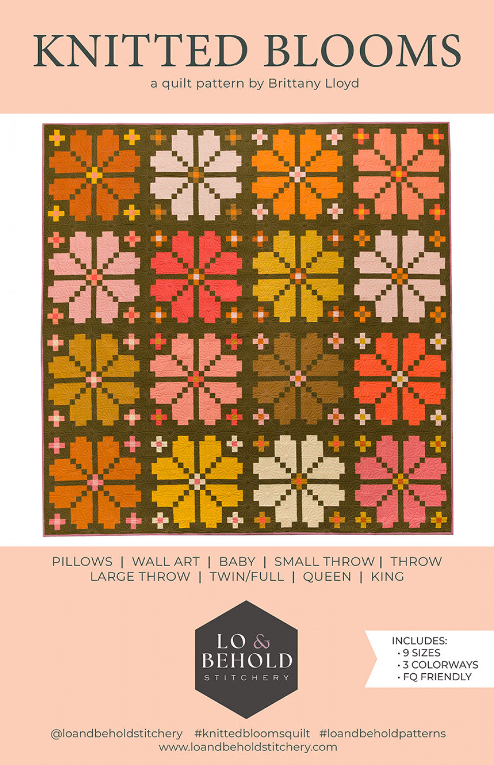 Knitted Blooms Quilt Pattern