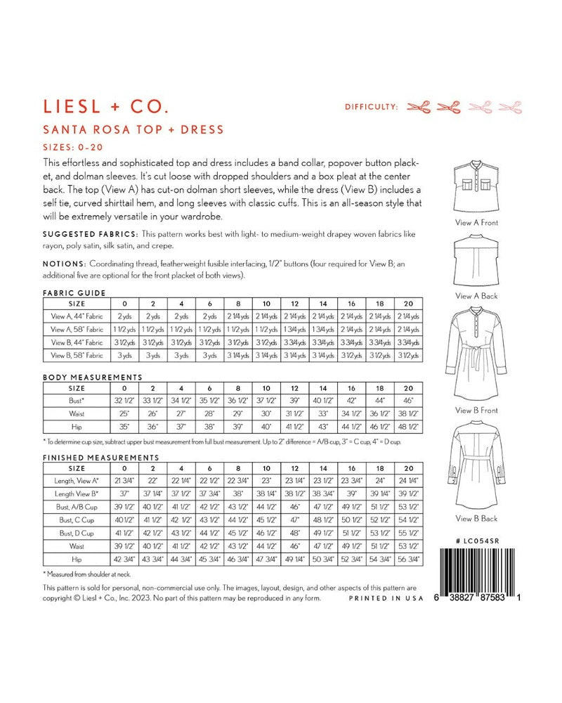 Santa Rosa Top and Dress Pattern