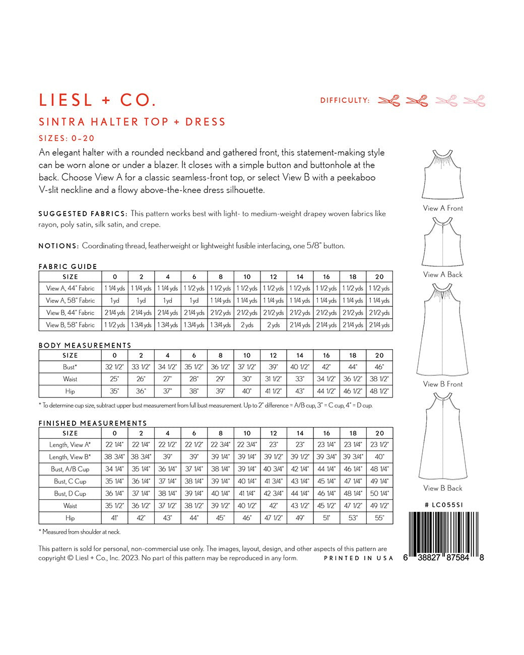 Sinatra Halter Top and Dress Pattern