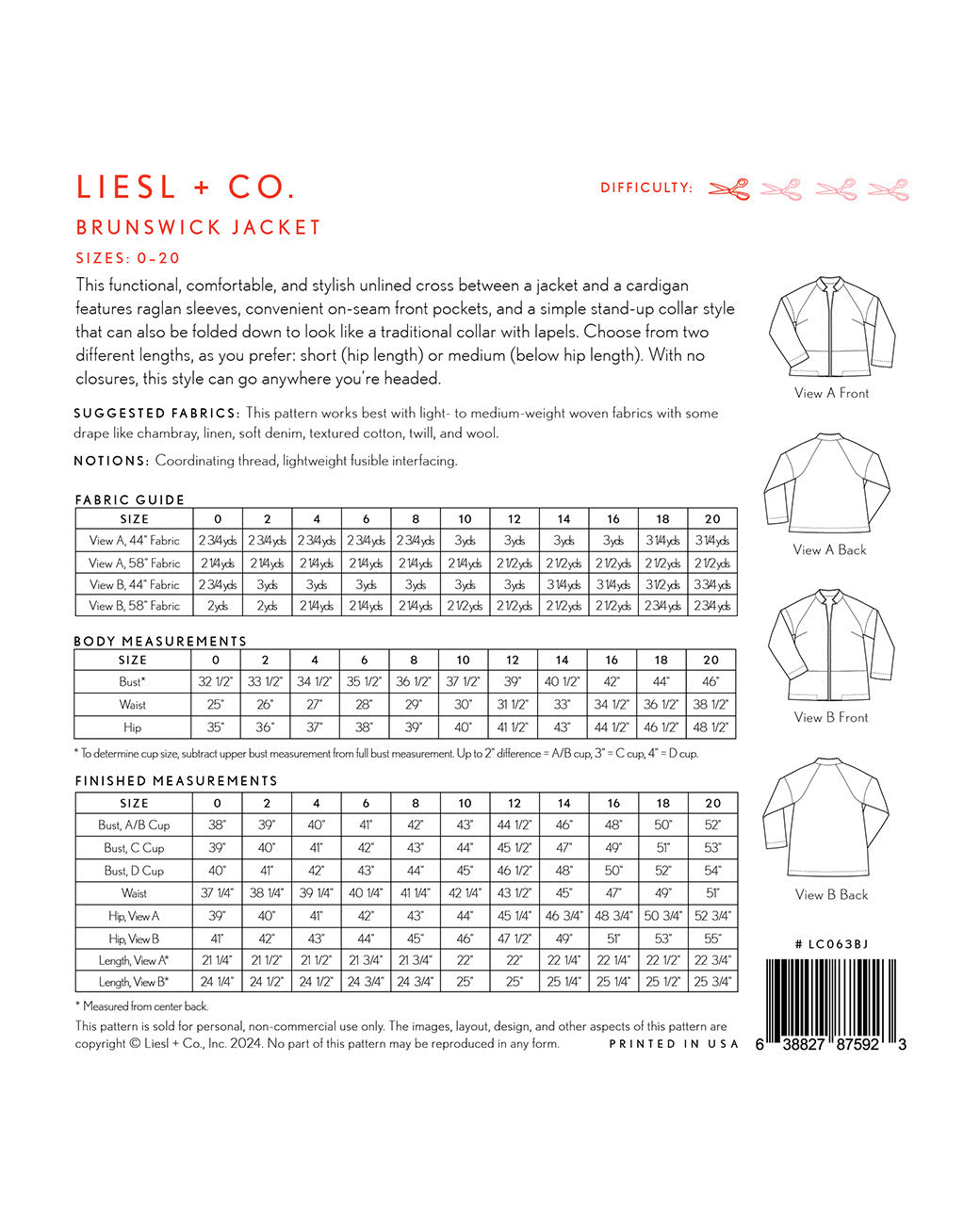 Brunswick Jacket Pattern
