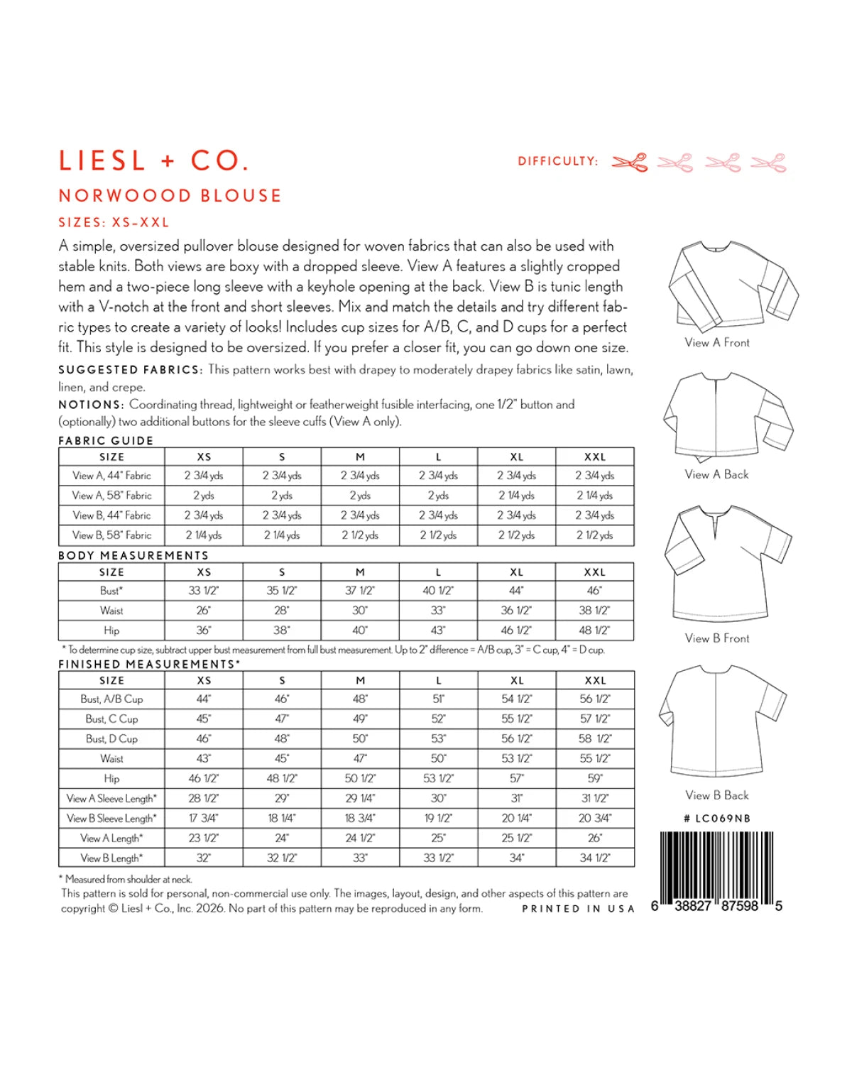 Norwood Blouse Pattern
