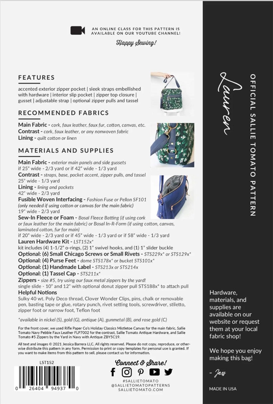 Lauren Bag Pattern