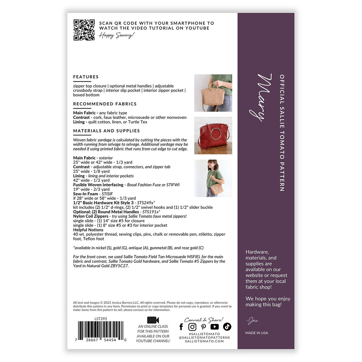 Mary Bag Pattern